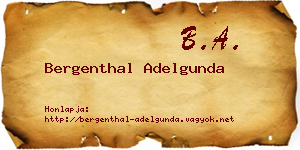 Bergenthal Adelgunda névjegykártya